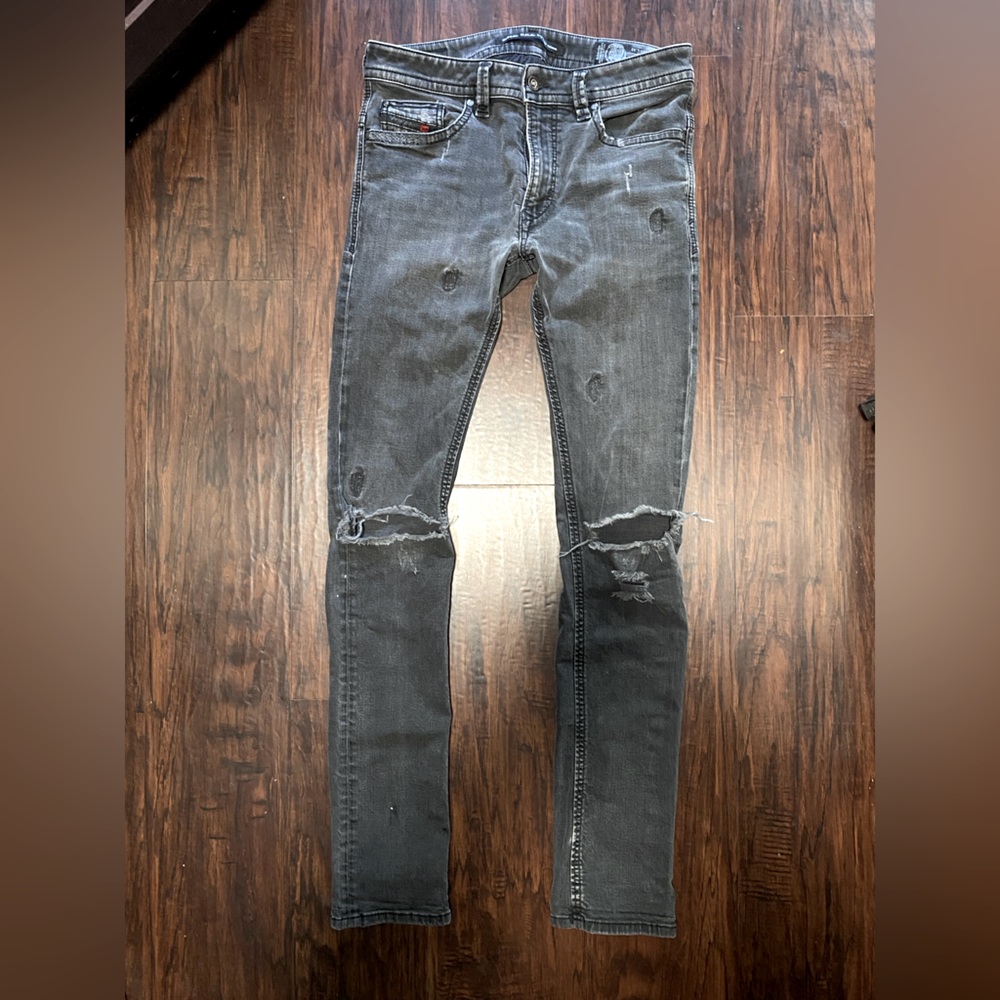 Diesel black, ripped black jeans, Men’s 30 x 32